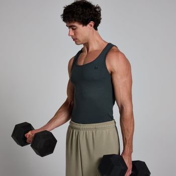 MP Men's Lift Ribbed Muscle Fit Tank - Washed Black - S