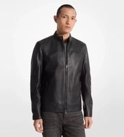 michael kors para hombre cb98cf17ks chaqueta de piel racer negro xl casual