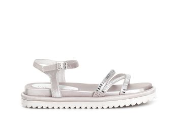 sandalias fraile con pedrería champagne 40