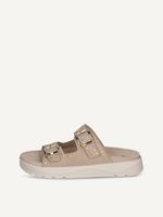 caprice mule beige made of leather without heel size 36