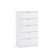 comoda alta de 5 cajones 60x110 cm melamina blanco artik