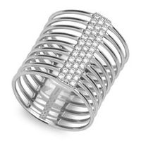 extravagante multianillo circonita plata 925