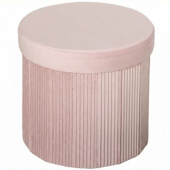 Banco de almacenaje 38x38x38 cm rosa