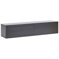mueble tv minimalista montado en la pared unidad de almacenaje gabinete de melamina tablero de particulas negro gladstone