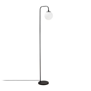 Lámpara De Pie Viran-10965 Crema Negro Metal Vidrio 27x27x146