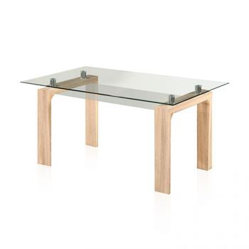 Mesa De Comedor Fija Con Sobre De Cristal 150 Cm Lou Cambria 150 X 75 X 90 Cm