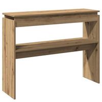 mesa consola madera de ingenieria roble artesanal 102x30x80 cm vidaxl