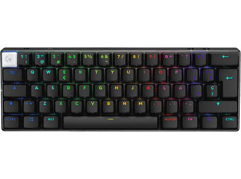 Teclado gaming - Logitech G Pro X 60, Inalámbrico, Lightspeed-Bluetooth, RGB Lightsync, Interruptores ópticos, Teclas PBT-Personalizables, PC, Negro