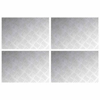 Peldaño Rectangular 4 Piezas Plateado 60 X 40 Cm Aluminio