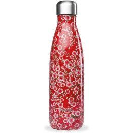 Qwetch Botella Isotérmica Acero Inoxidable Flores Rojo 500 Ml