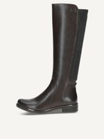 caprice boots brown made of leather and textile with block heel size 41