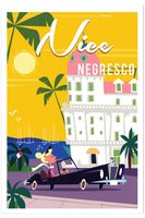 cartel vacaciones en niza sin marco 40x60cm