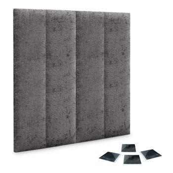 Dhome Juego De 4 Paneles Tapizados De Lana Ecológica Pack Autoadhesivos Para Pared Acústicos Absorbentes Protección (gris Oscuro, 60x30cm, X4)