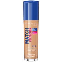 rimmel london spf 20 match perfection foundation 30ml various shades - porcelain