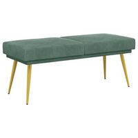 banco de doble capa verde mar 120 x 45 x 46 cm terciopelo vidaxl
