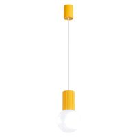 lampara colgantes amarillo aluminiovidrio alt 120 cm