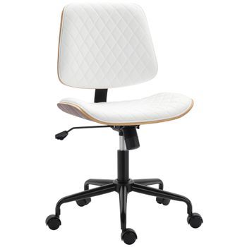 Silla De Escritorio Ergonómica T1008 Blanca 120kg Altura Ajustable Diseño Compacto Vintage