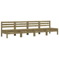 4 uds sofa de jardin  sofa de exterior sin reposabrazos madera pino impregnada