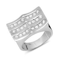 extravagante anillo de plata con circonita rodiado