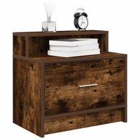 mesillas de noche - mueble para dormitorio - madera de ingenieria - roble ahumado 51x31x47cm