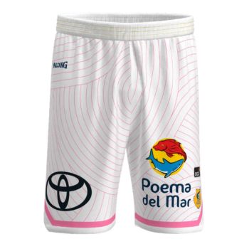 Short Baloncesto Gran Canaria Tercera Equipacion Blanca Spalding 2025-26