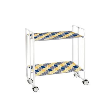 Carrito Auxiliar Plegable Bauhaus Con Ruedas - Armazón Metálico Blanco, 2 Niveles Y 4 Posiciones Ajustables,,85
