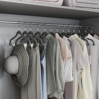 20 perchas para pantalones con clips ajustables de terciopelo gris