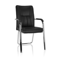 silla de confidente banda piel sintetica negro hjh office