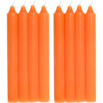 COM-FORT HOUSE- Vela de mesa Naranja - Pack velas - Velas Decorativas Sin Perfume - Velas para tu Hogar