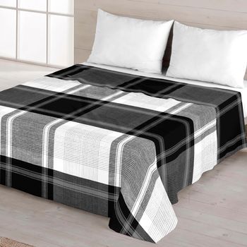 Juego De Sábanas 4 Piezas 100% Algodón Cama 150 Cm Naturals Check