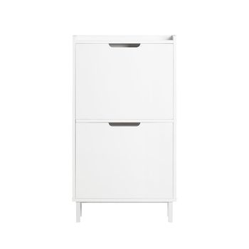 Zapatero estrecho con 2 solapas mdf blanco