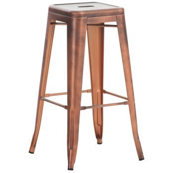 Taburete De Bar Joshua Metal Cobre 43x43x76 Cm Clp