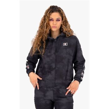 Champion Jersey Felpa Zip Logo Nero Grigio 114756 para mujer