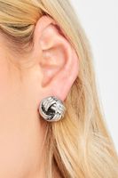 pendientes plateados diseno ovillo