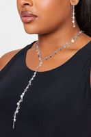 conjunto de collar y pendientes plateados de estrellas