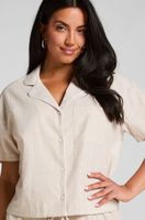 hunkemoller top a rayas de algodon jacket beige