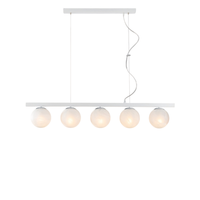 lampara colgante adrian de hierro lacado blanco y cromo 5 luces l101x14 bl278-5-bco