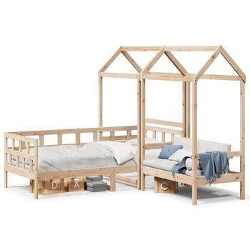 Sofá Cama | Cama Para Adulto | Sofá Convertible Con Techo Madera Maciza De Pino 90x190 Cm Cfw8515820