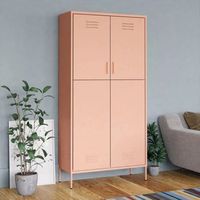 armario de almacenamiento  armario de acero rosa 90x50x180 cm cfw739749