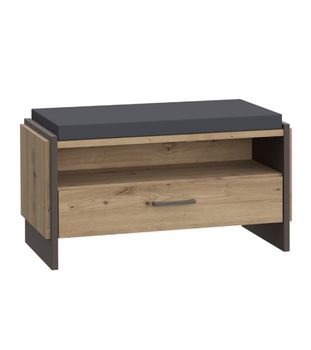 Banco recibidor estilo industrial guarda zapatos + cajón