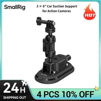 Soporte de Succión para Coche SmallRig 3 × 6 Pulgadas para Cámaras de Acción, Diseño Ovalado de Vacío, Succión Potente, Cabezales de Bola Dobles para DJI e Insta360