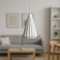 lampara de techo modelo lindor blbb blanco cable de seda trenzado blanco embellecedor floron de techo blanco luz led e27
