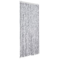 cortina antimoscas chenilla blanco y gris 100x230 cm