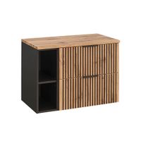 mueble bajo lavabo 80cm 2 nichos tableros de melamina y mdf madera