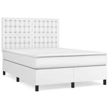 Cama Tapizada 203x144x128 Cm Vinilo - Blanco