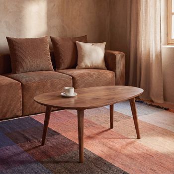 Mesa de centro de mango macizo de 108 cm