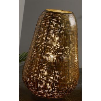 Lampara Sobremesa Fynn Cobre Env. Y Oro 40 Cms. 25dx40 Cms