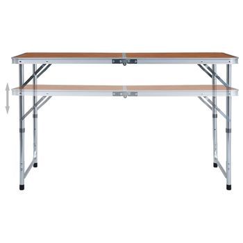 Mesa De Camping | Mesa De Jardín | Mesa De Picnic Plegable De Aluminio 120x60 Cm