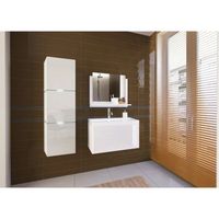 juego de 4 muebles de bano blancos coleccion owl columna mueble bajo lavabo lavabo de 80 cm