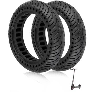 Rueda Maciza para Patinete Electrico 8.5 Pulgadas, Neumático sólido de 8.5*2.0 para Patinete Electrico Rueda , Rueda de Repuesto Antipinchazo, Neumáticos de Reemplazo delantero/trasero Compatible con